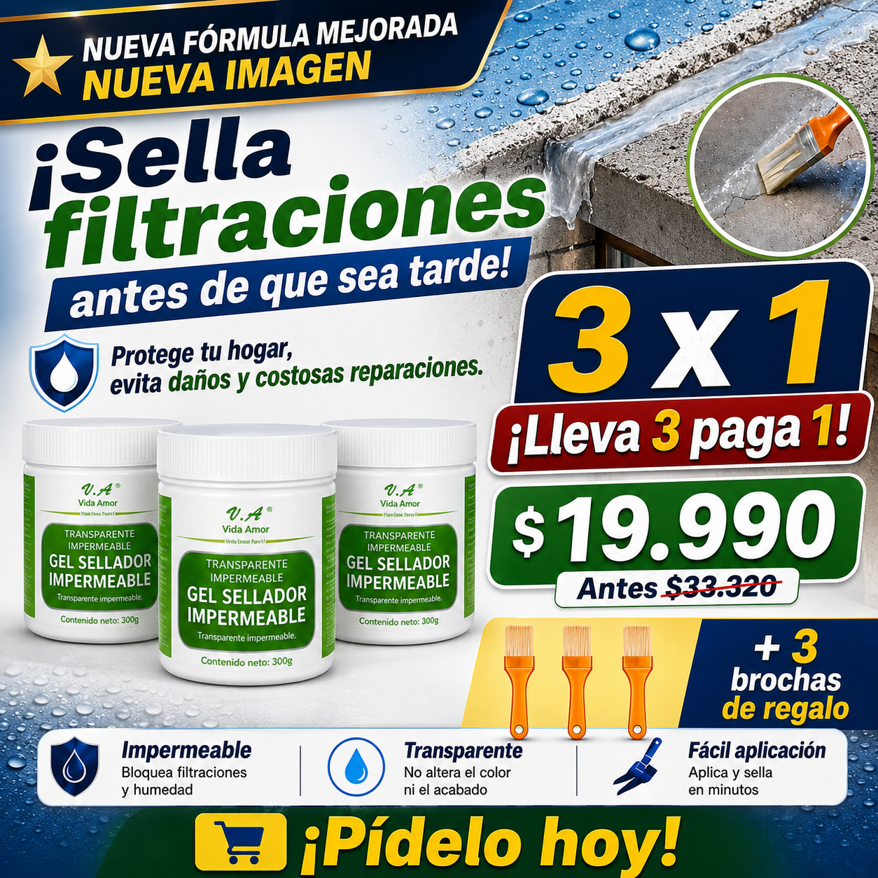Protector Impermeable para Techos y Grietas